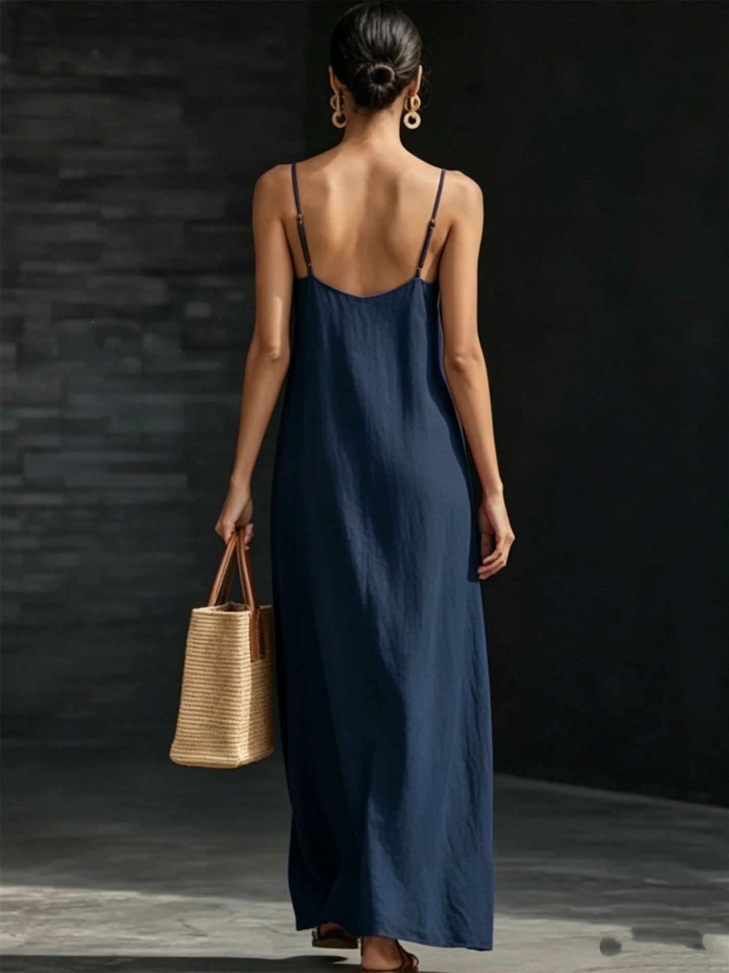 Simple Solid Color Patchwork Dress