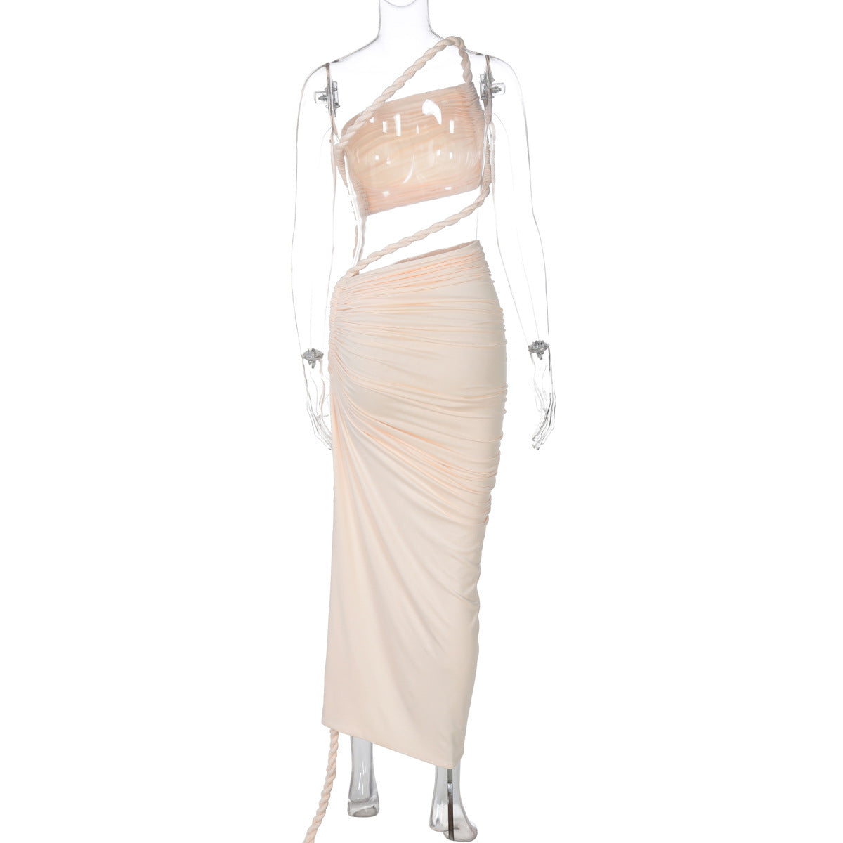 Delia Asymmetrical Dress - Beige