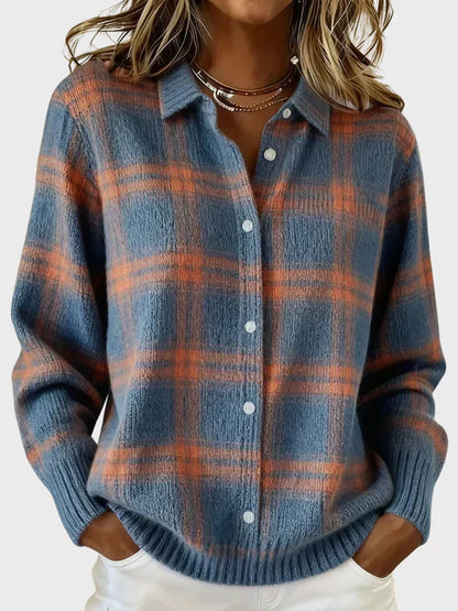The Victoria — Plaid Knit Cardigan