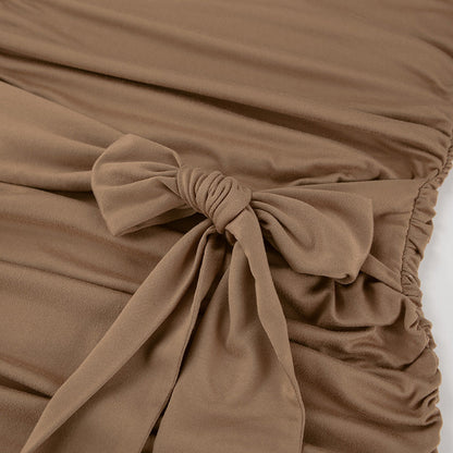Mocha Mousse Mini Dress - Brown