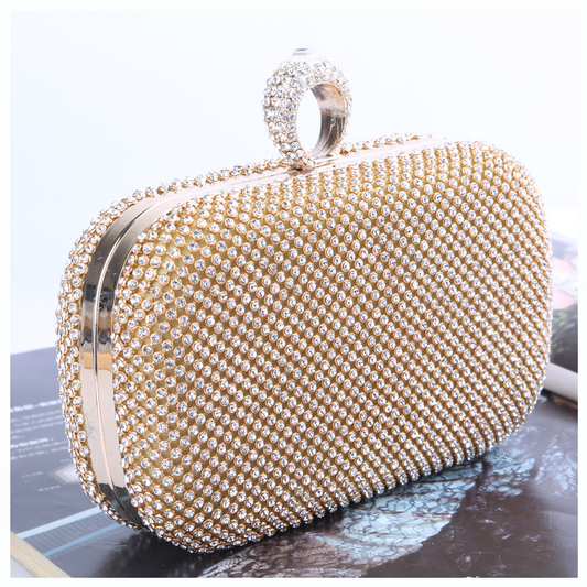Margovil Sparkly Rhinestones Ring Clasp Evening Handbag