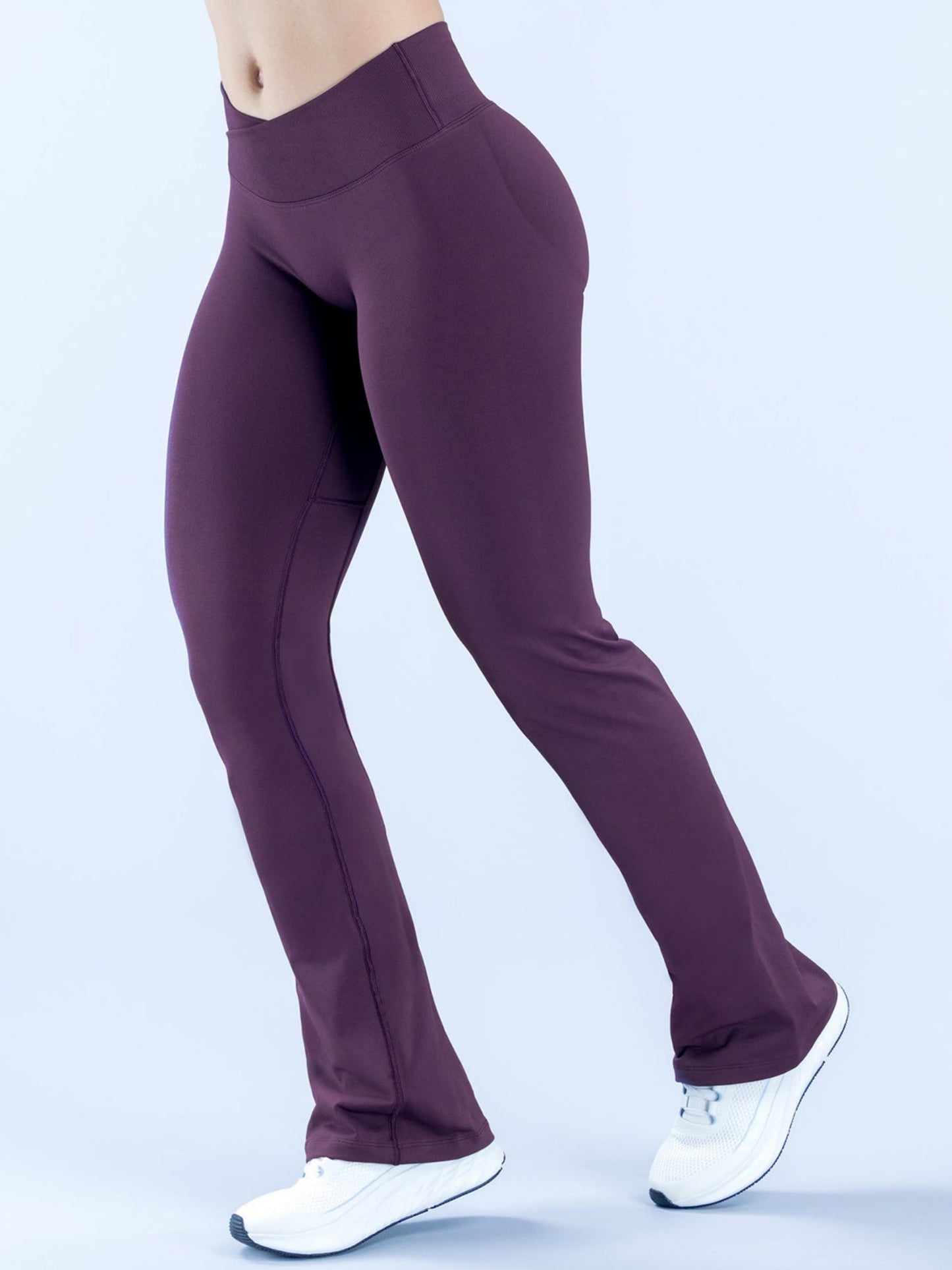 Seamless Buttock Lift Cross Waist Exercise And Fitness Yoga Flared Trousers
