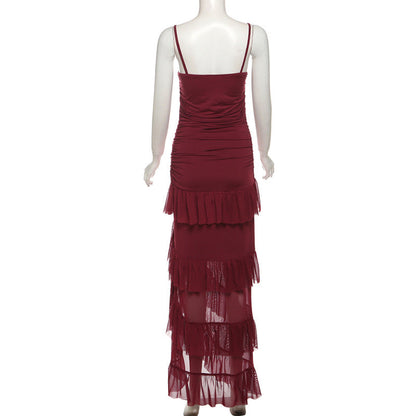 Ruffle Radiance Dress - Red