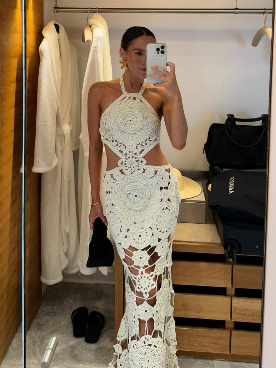 Halter Neck Long Dress With Exposed Hips