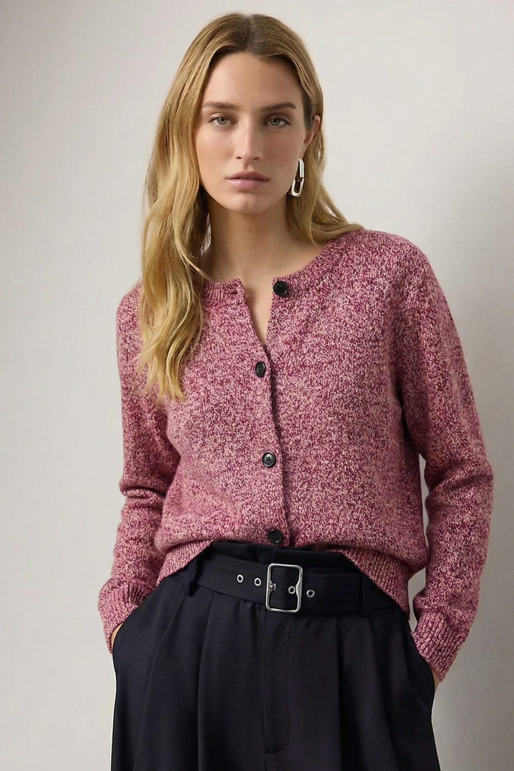 | Chunky-Knit Alpaca-Blend Cardigan