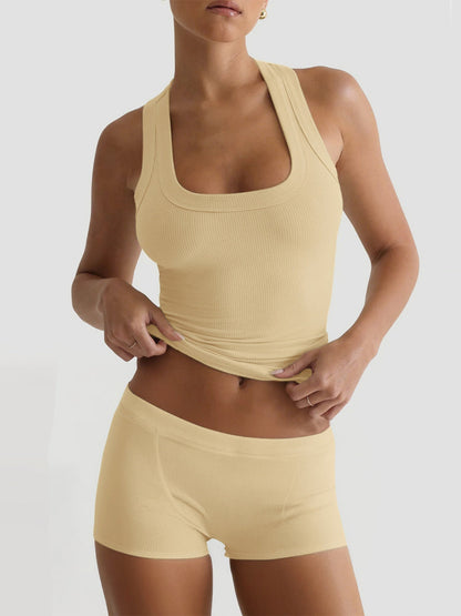 Tank Top Hip-lifting Shorts Fitness Workout Set