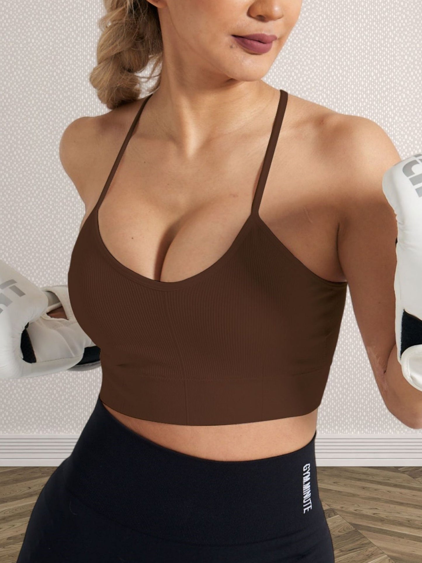 Cross-back Beauty Yoga Vest Thin Straps Worn As Outerwear Sports Bra