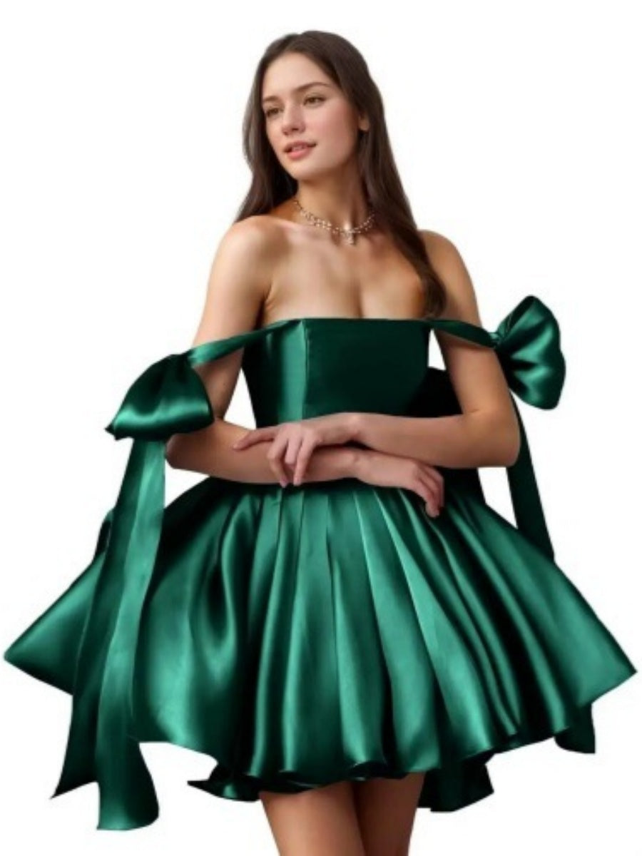 Strapless Satin Evening Dress