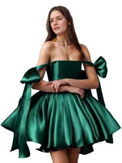 Strapless Satin Evening Dress