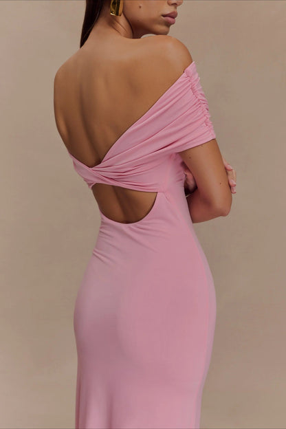 Bodycon Off Shoulder Backless Midi Dress