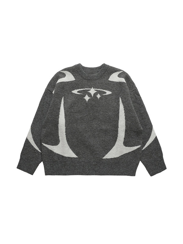 Star Jacquard Baggy Sweater
