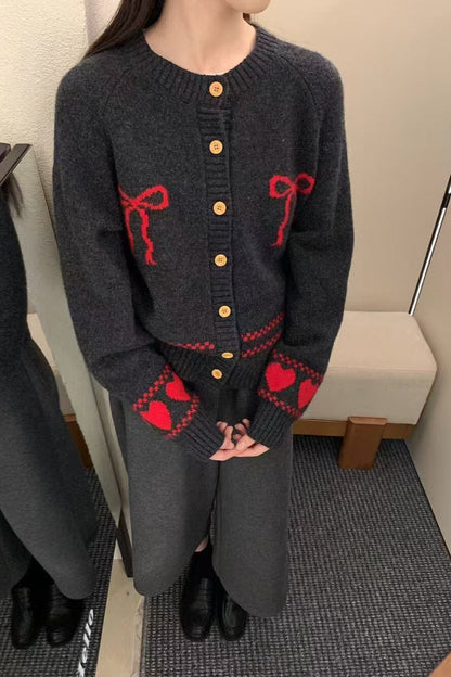 Relaxed Fit Bow Front Cardigan