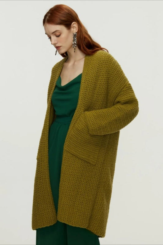 Longline Cable Knit Cardigan