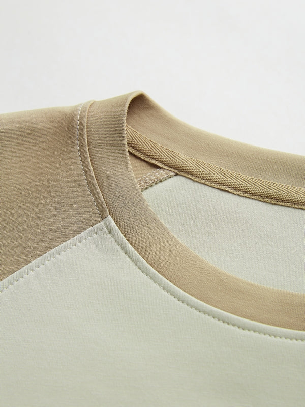 Letter Print Color Block Splice Raglan Oversized Hoodie