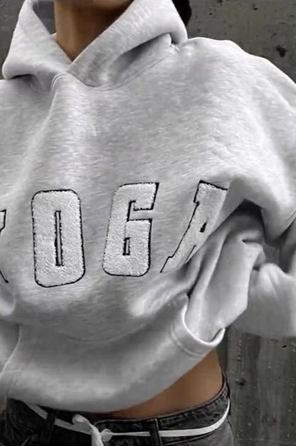 Loose Letter Print Hoodie