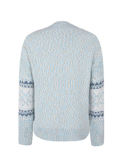 Snowflake Jacquard Mock Neck Sweater