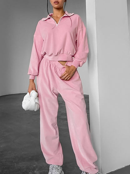 Versatile And Personalized Pink Fashion Two Piece