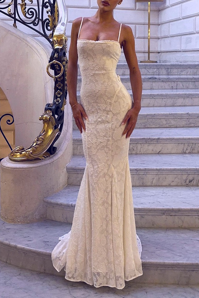 | Backless Tie Slim Maxi Dress