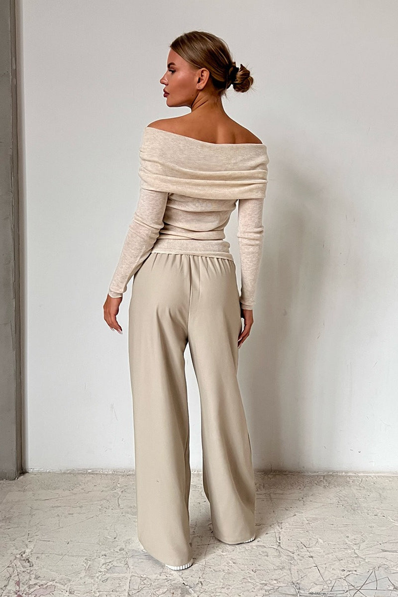 Slim Fit Off-Shoulder Knit Top