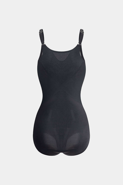 Faux Leather Bustier Slip Shapewear