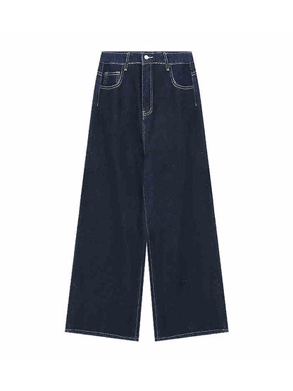 Vintage Washed Loose Wide Leg Jeans