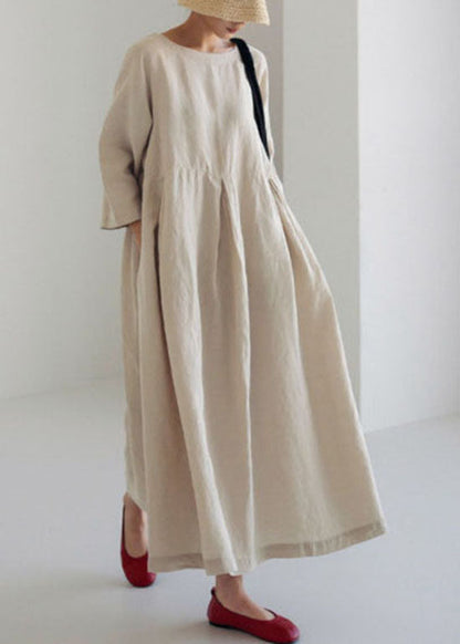 Japanese Style Floral Print Loose Midi Dress Short Sleeve
