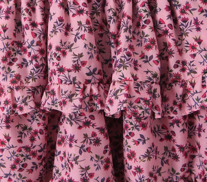 Early Spring Romantic Printed Sexy Backless V Neck Long Sleeve Princess Dress Short Dress – Floral Print Backless V Neck Mini Dress