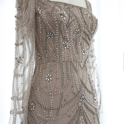 Green Mermaid Square Neckline Tulle Party Dress