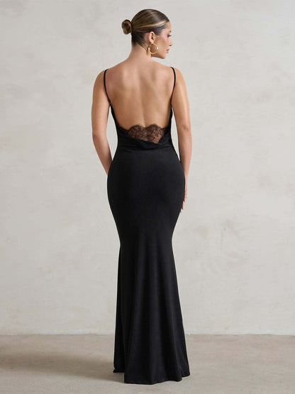 Party Dress Spaghetti Strap Openback Sexy Mermaid Maxi Dress
