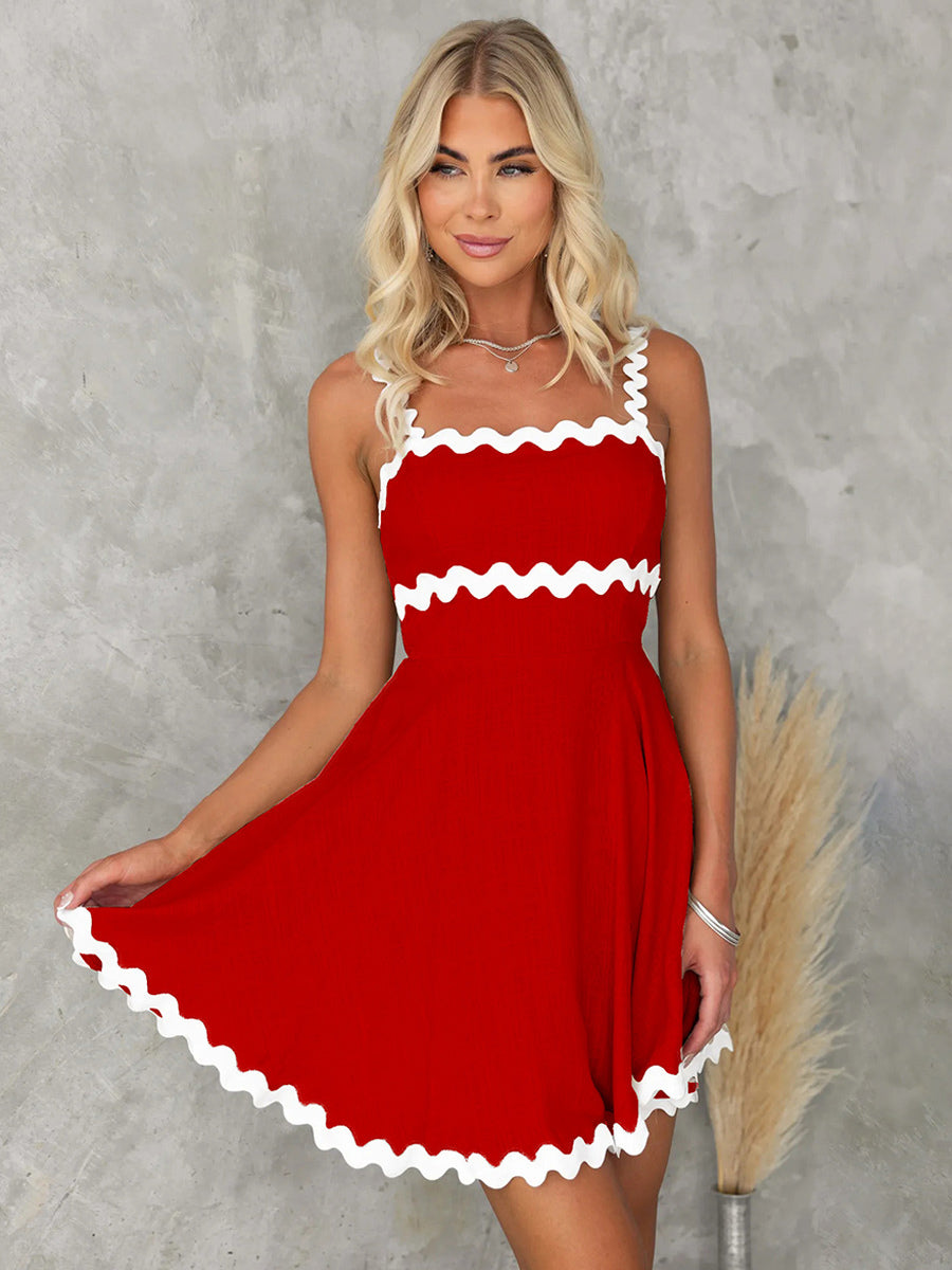 Two-Tone Dress Sleeveless Stretch Sexy Summer Mini Dresses