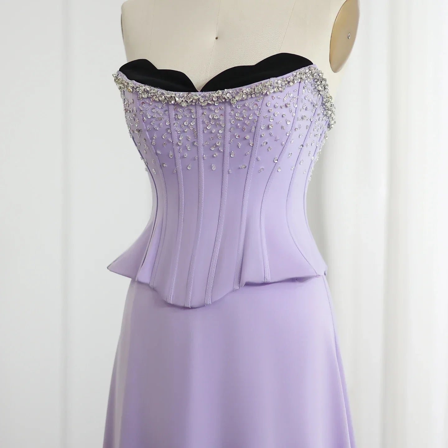 Lilac Corset Satin Evening Dress