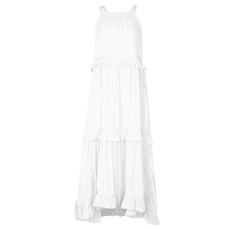 Ruffle Halter Neck Swing Maxi Dress in Multiple Colors