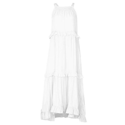Ruffle Halter Neck Swing Maxi Dress in Multiple Colors