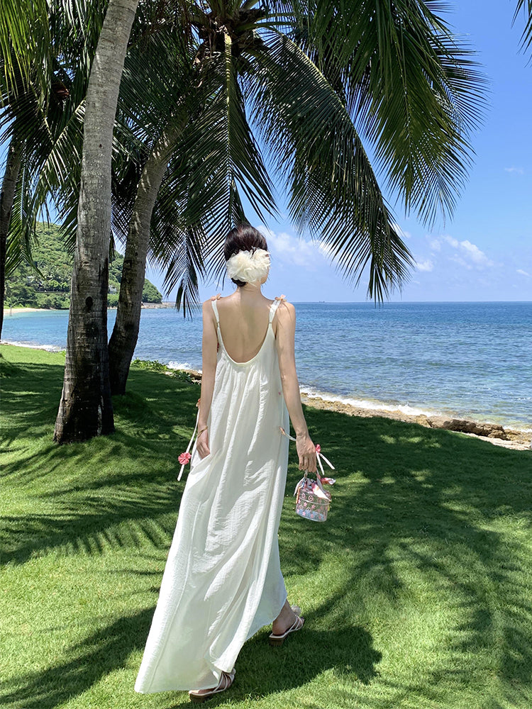 Boho Floral Maxi Dress – Ethereal Loose-Fit Beach Getaway Outfit