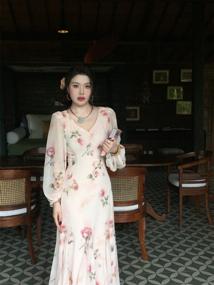 Soft Peach Mist Maxi Dress – Gentle Romantic Look for SpringSummer   gunne sax vintage dress