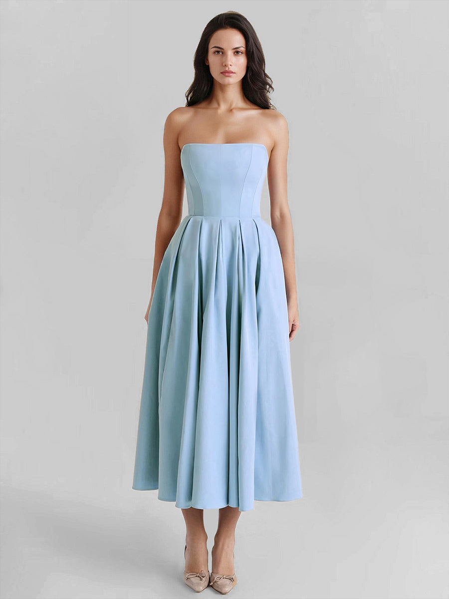 Party Dress Off The Shoulder Backless A-Line Elegant Midi Dress