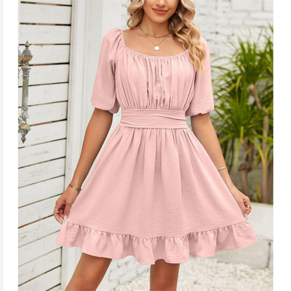 Stylish Square Neck Open Back Mini Dress in Vibrant Colors