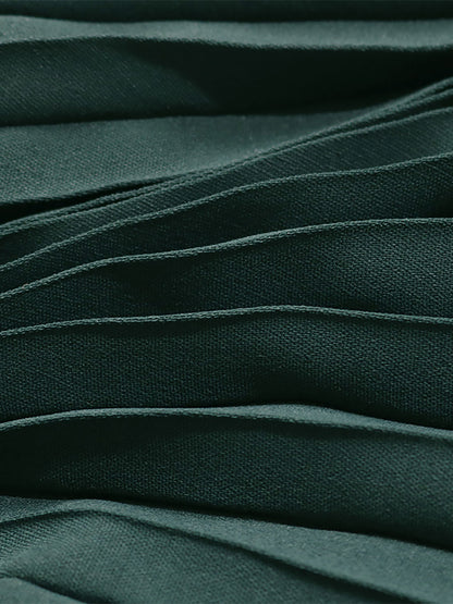 Midi Dresses Dark Green V-Neck Long Sleeves Fall Dresses For Women