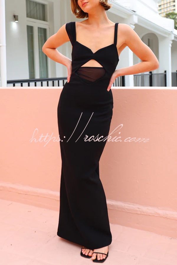 Sexy Slim Fit Asymmetrical Straps Cutout Maxi Dress