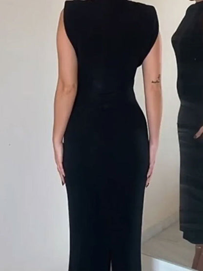 Plus Size Skinny Solid Color Zipper Mock Neck Midi Dresses