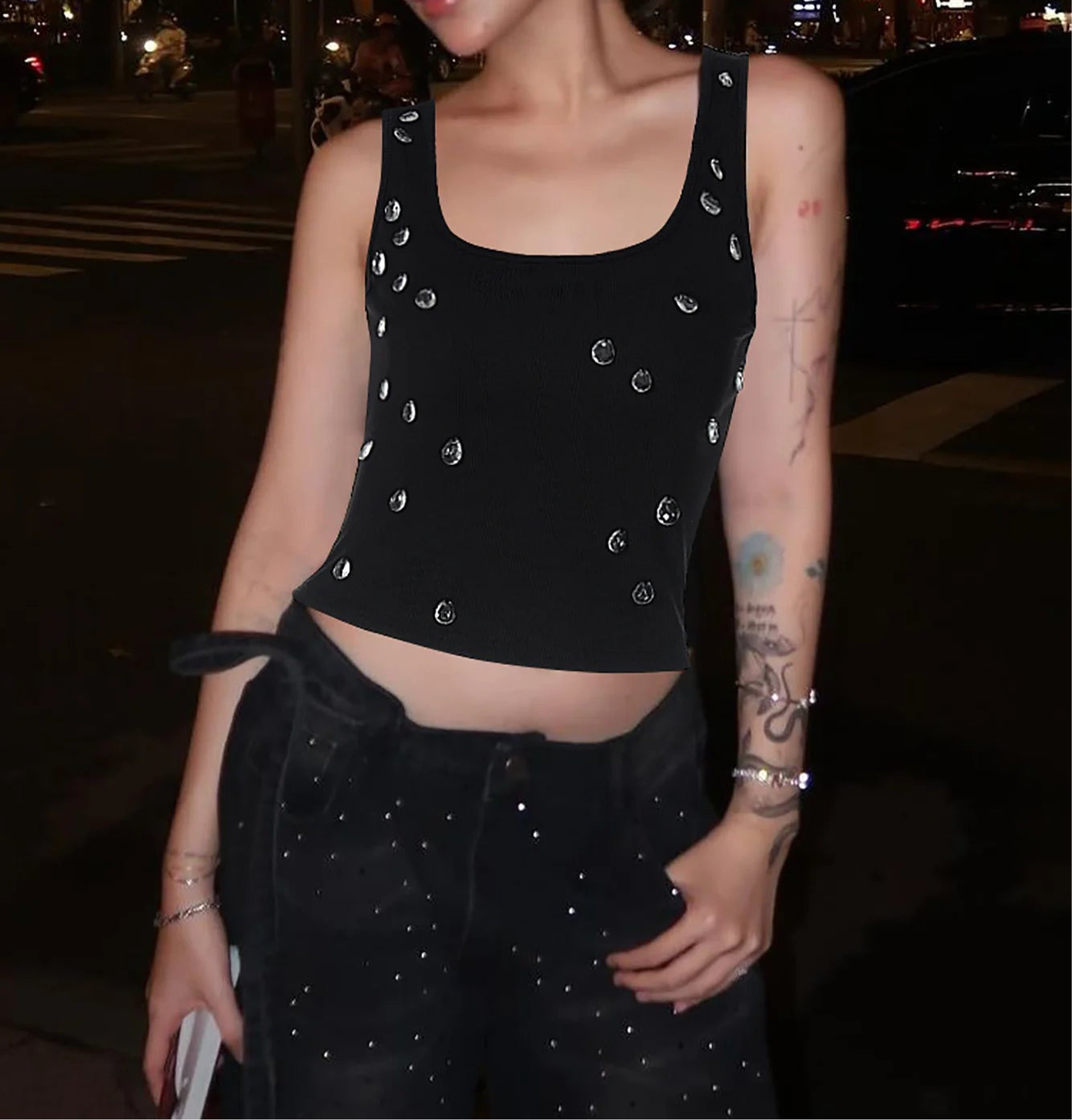 Crystal Drop Tank Top