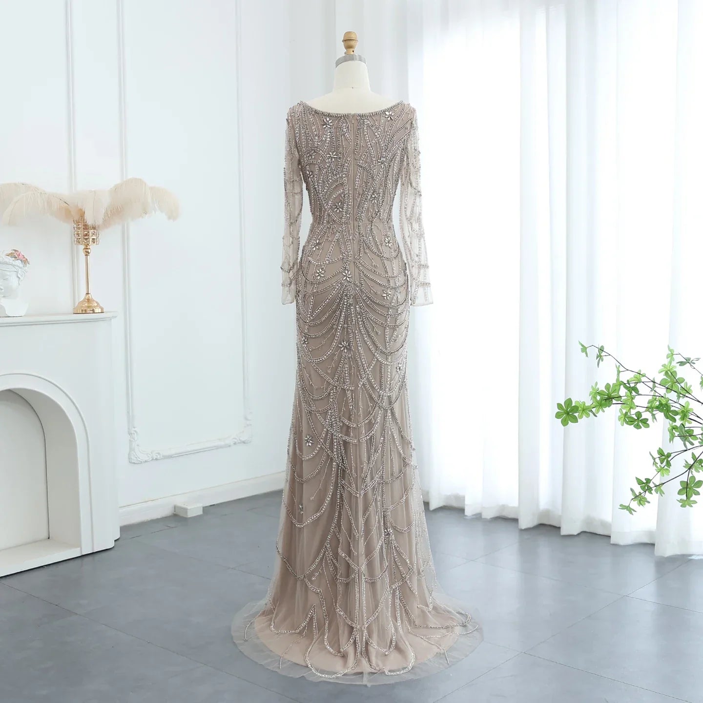 Green Mermaid Square Neckline Tulle Party Dress