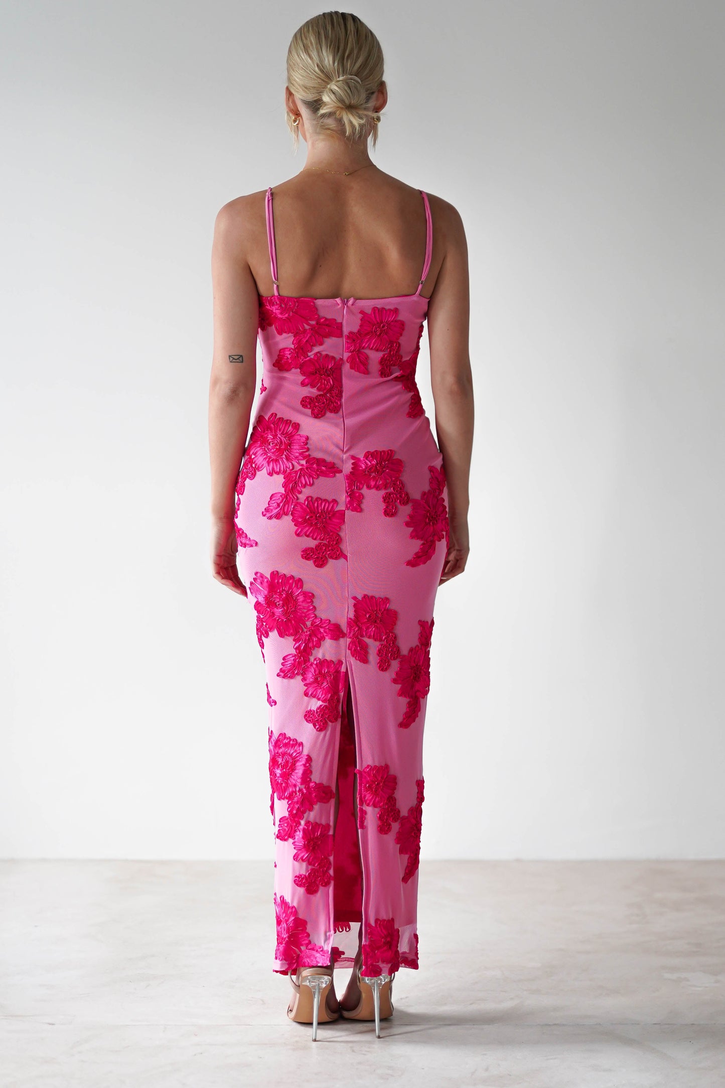 | Floral mesh maxi dress
