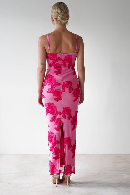 | Floral mesh maxi dress