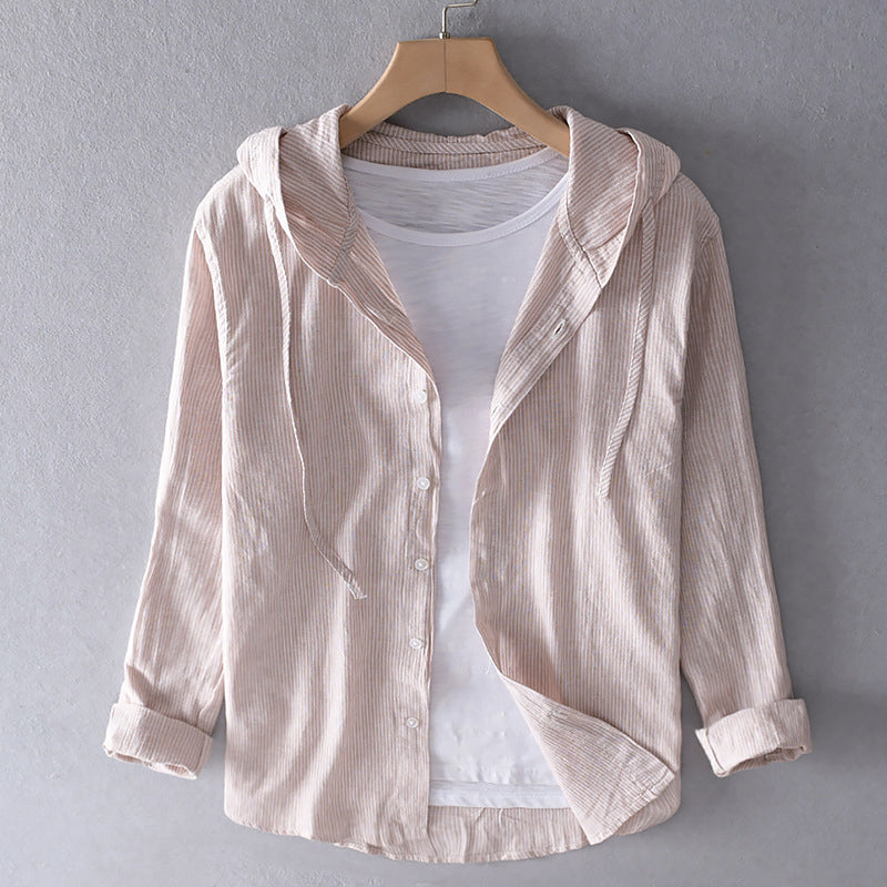 | Striped Hooded Shirt