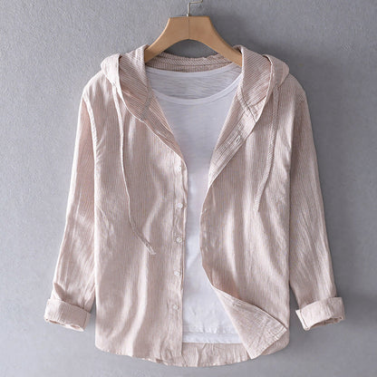 | Striped Hooded Shirt
