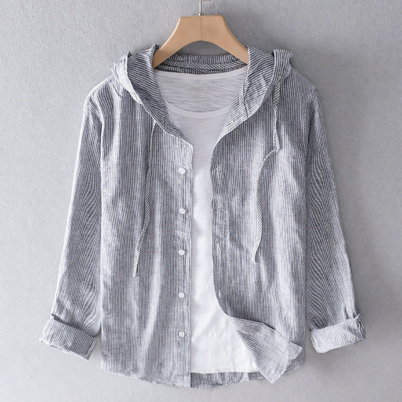 | Striped Hooded Shirt