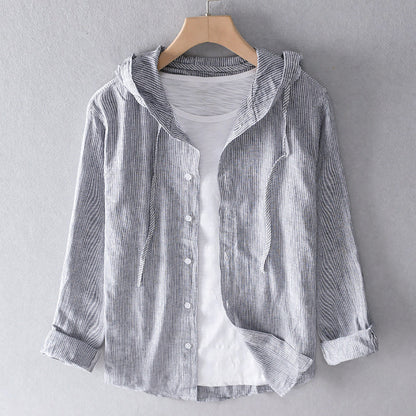 | Striped Hooded Shirt