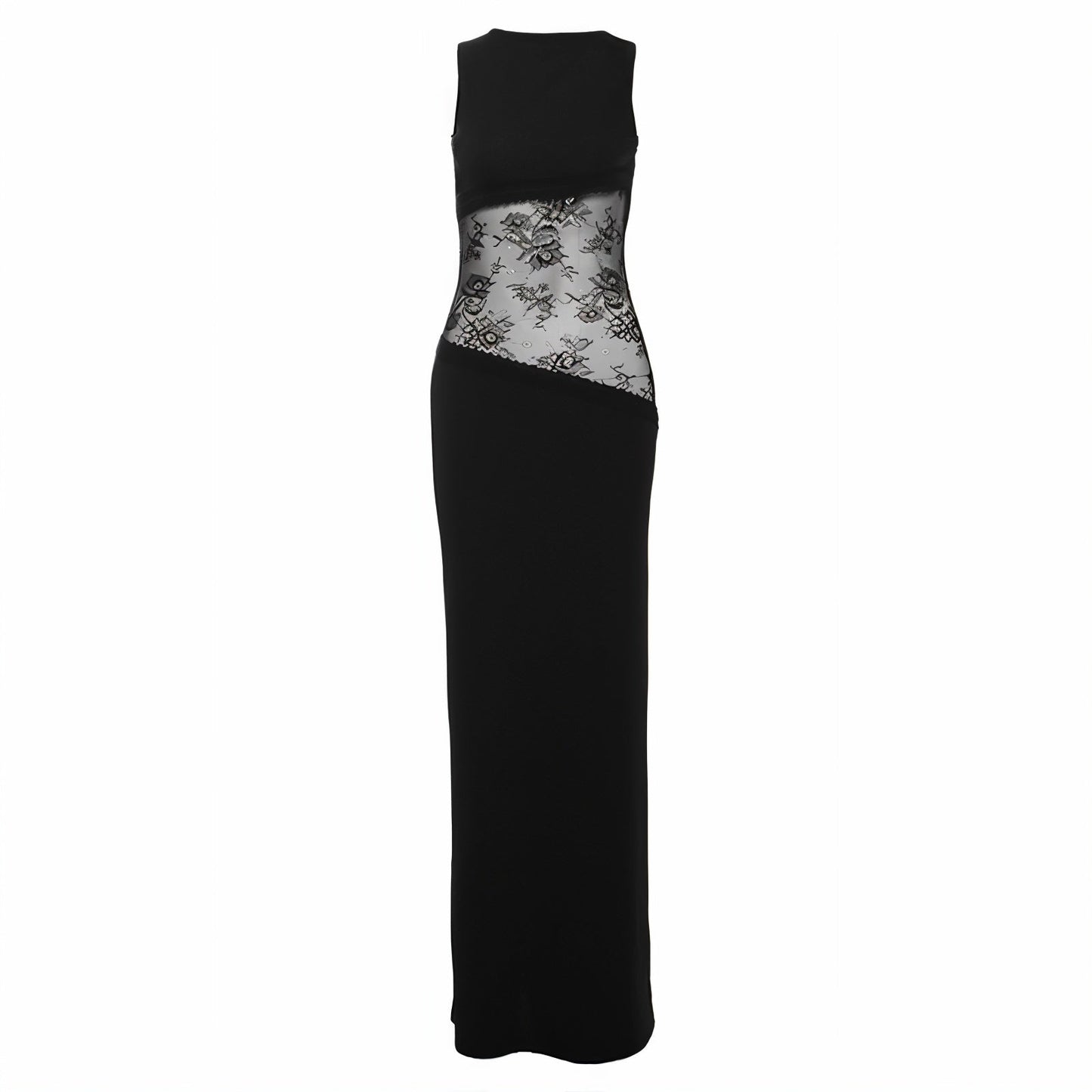 | Backless Lace Cut-Out Maxi Dress