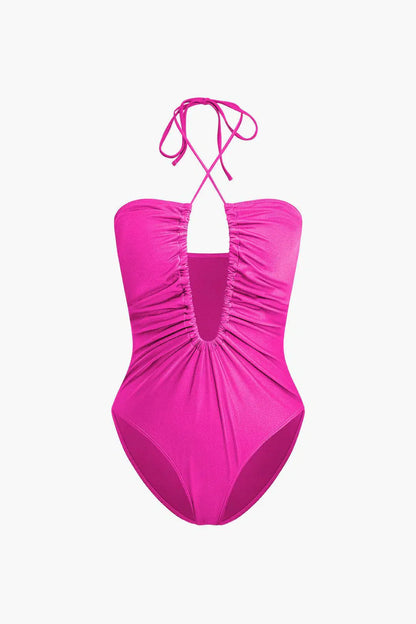 | Ruched one-piece swimsuit, chic fit
